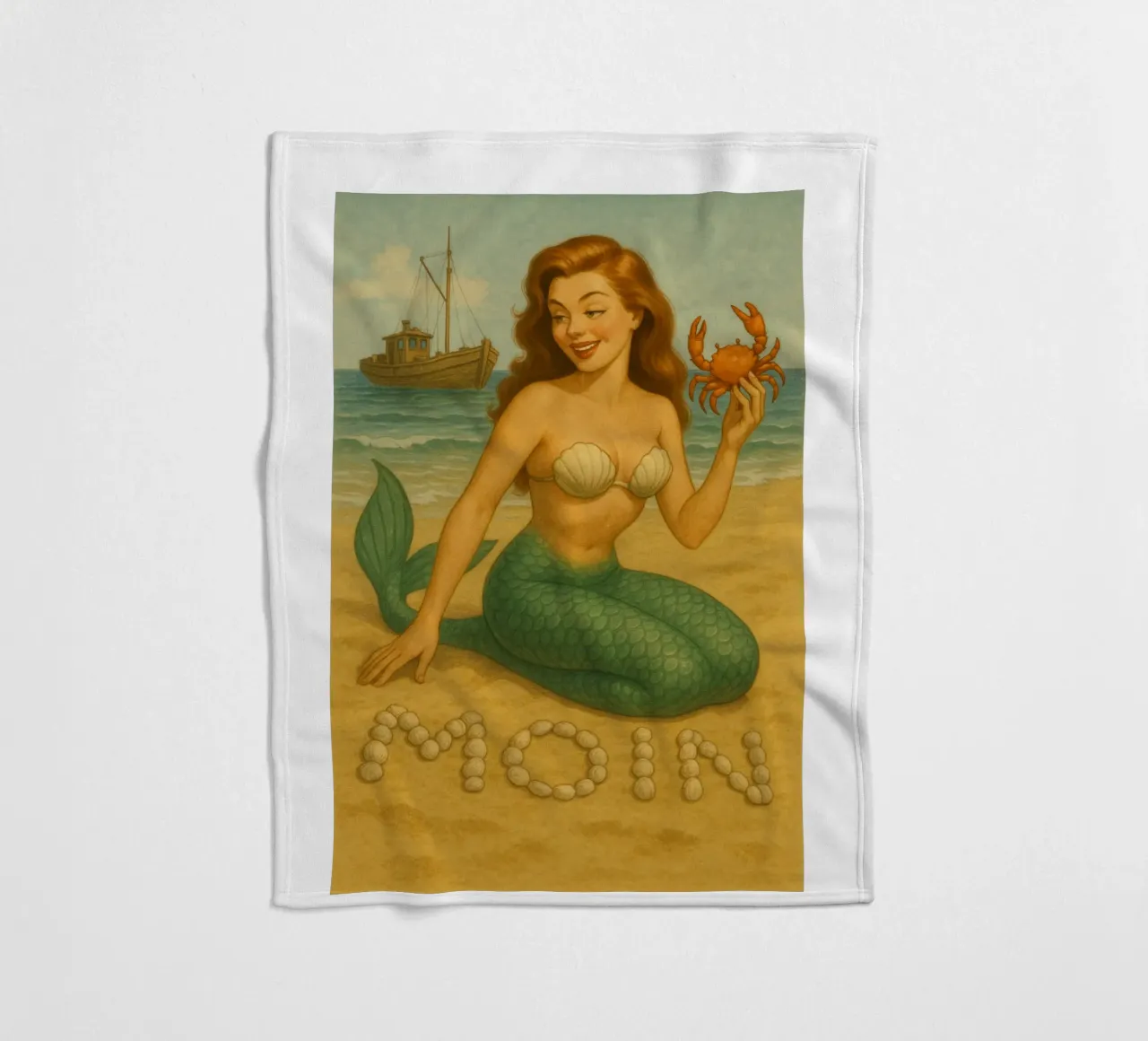 Nixe mit Krabbe coperta in pile da Fies&Fein