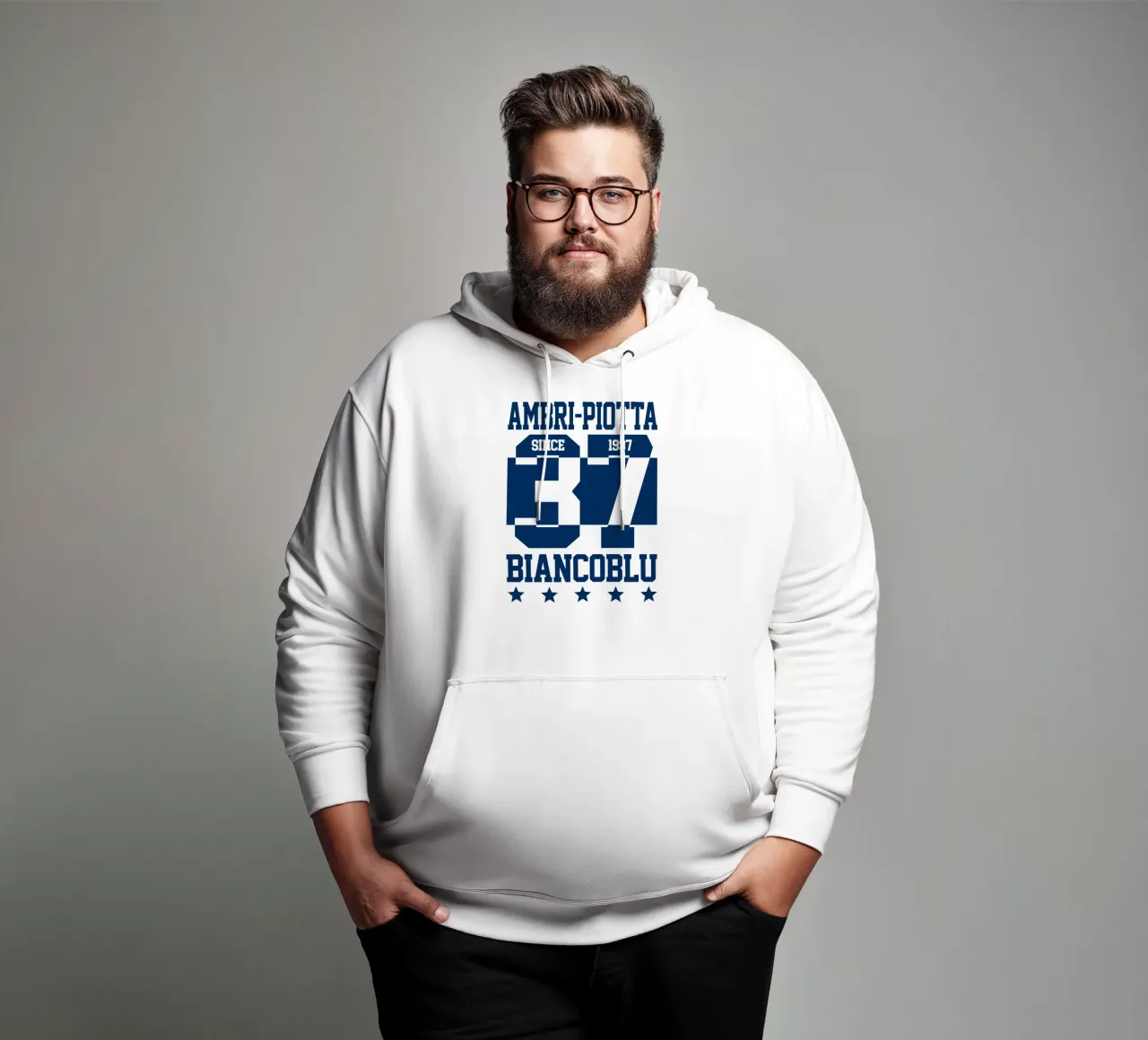 Ambri-Piotta Biancoblu felpa con cappuccio da HCAP Fanshop