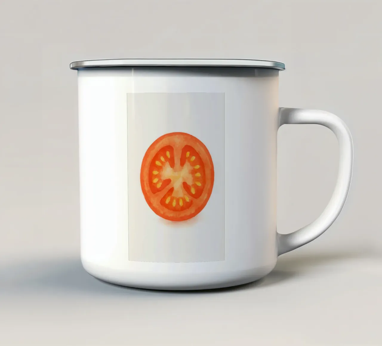 Tomato Slice tazza in smalto da Attaboy Dsgn