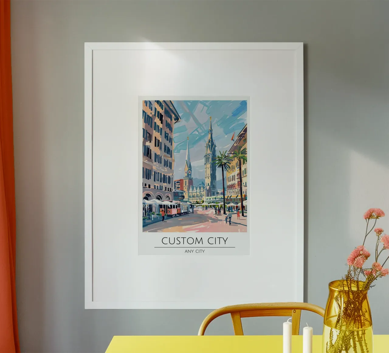 Europäisches Stadtbild Pop Art Reiseposter Poster von homdeco