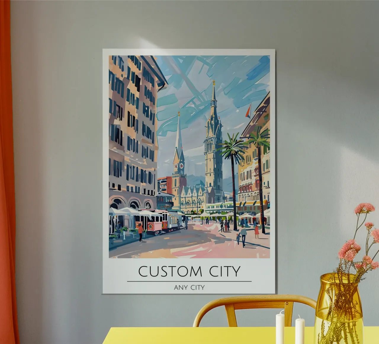 Europäisches Stadtbild Pop Art Reiseposter Poster von homdeco