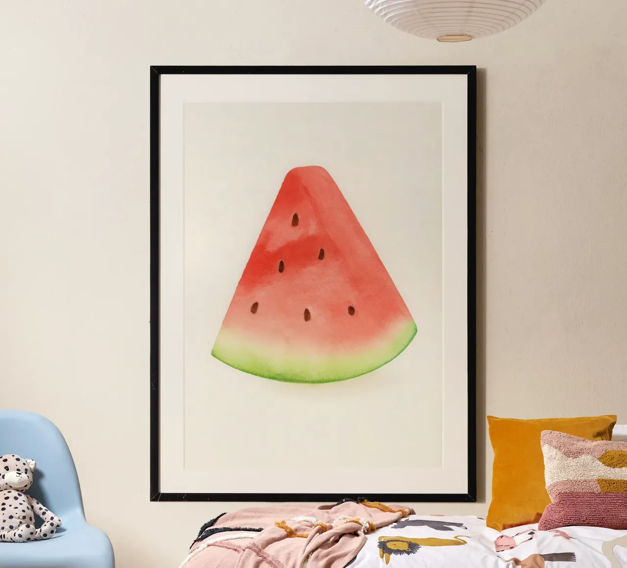 Watermelon Slice Delight poster con telaio in plastica da Attaboy Dsgn