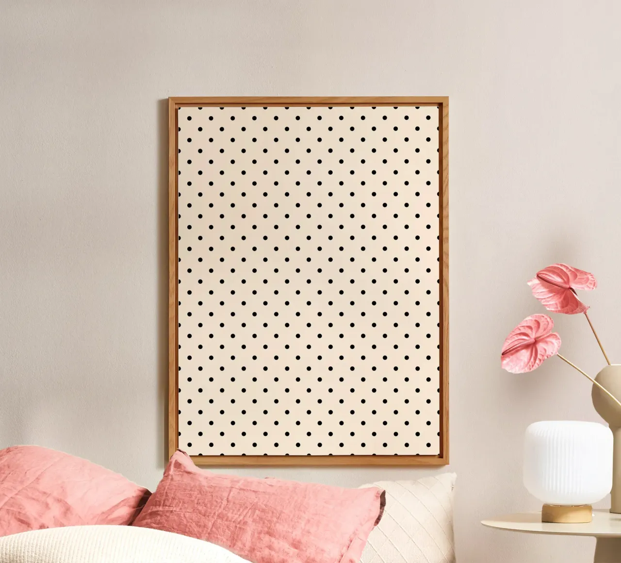 Minimal Basic Polka Dots | Nero su avorio alluminio dibond da Beauty in Simplicity