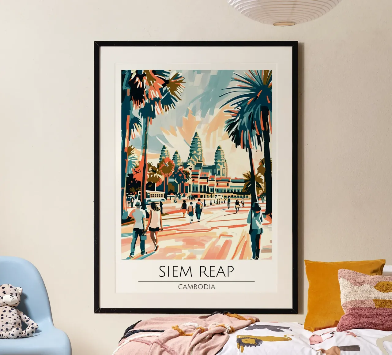 Poster di viaggio Pop Art di Siem Reap Angkor Wat poster da homdeco