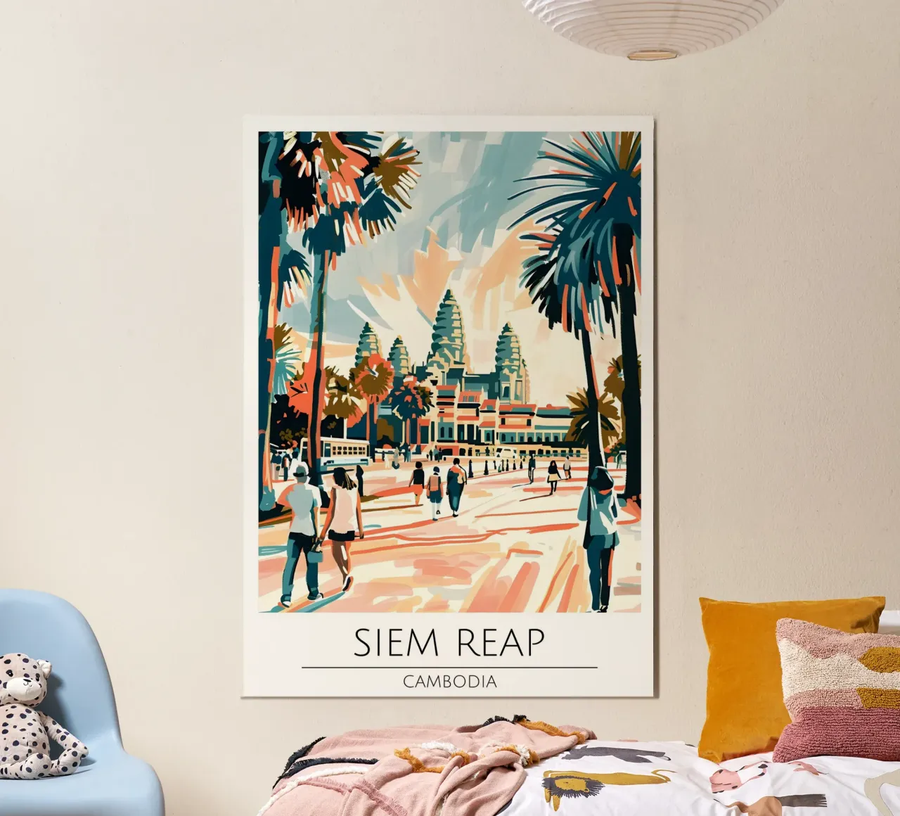 Poster di viaggio Pop Art di Siem Reap Angkor Wat poster da homdeco