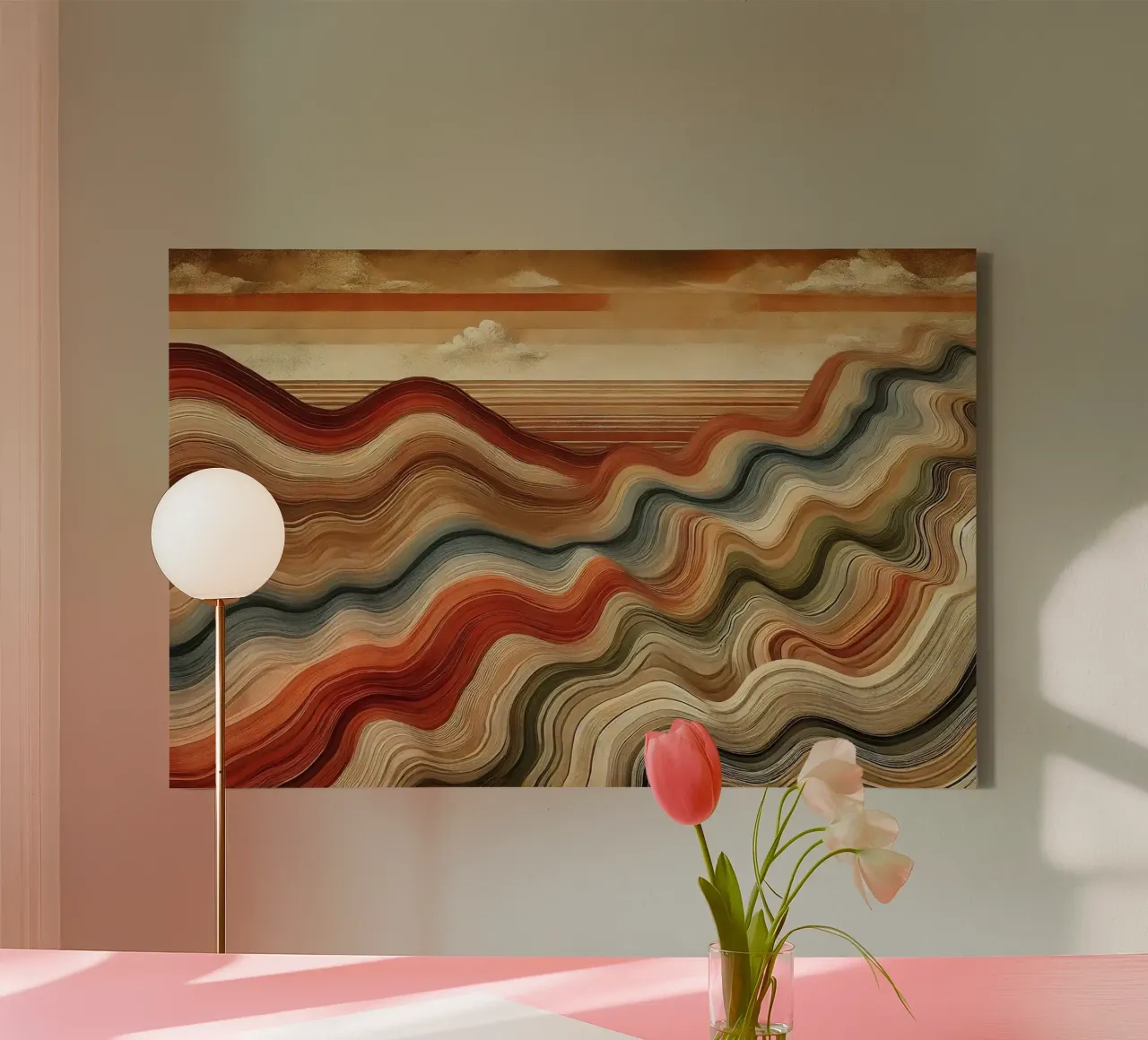 Strati di argilla Element Earth tela con Cornice a cassetta da Chromatic Fusion Studio