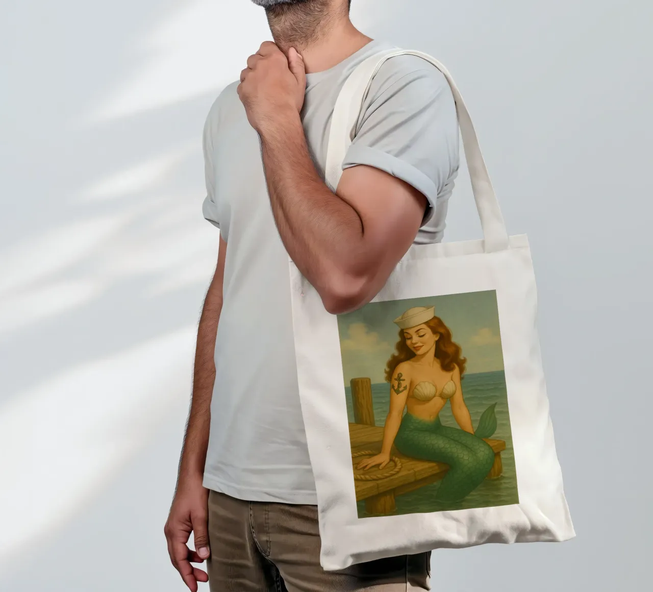 Nixe am Bootssteg borsa in juta da Fies&Fein