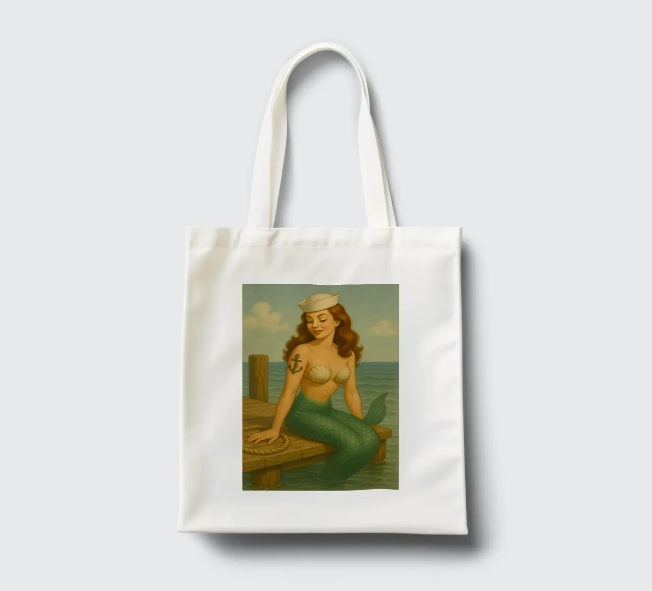 Nixe am Bootssteg borsa in juta da Fies&Fein