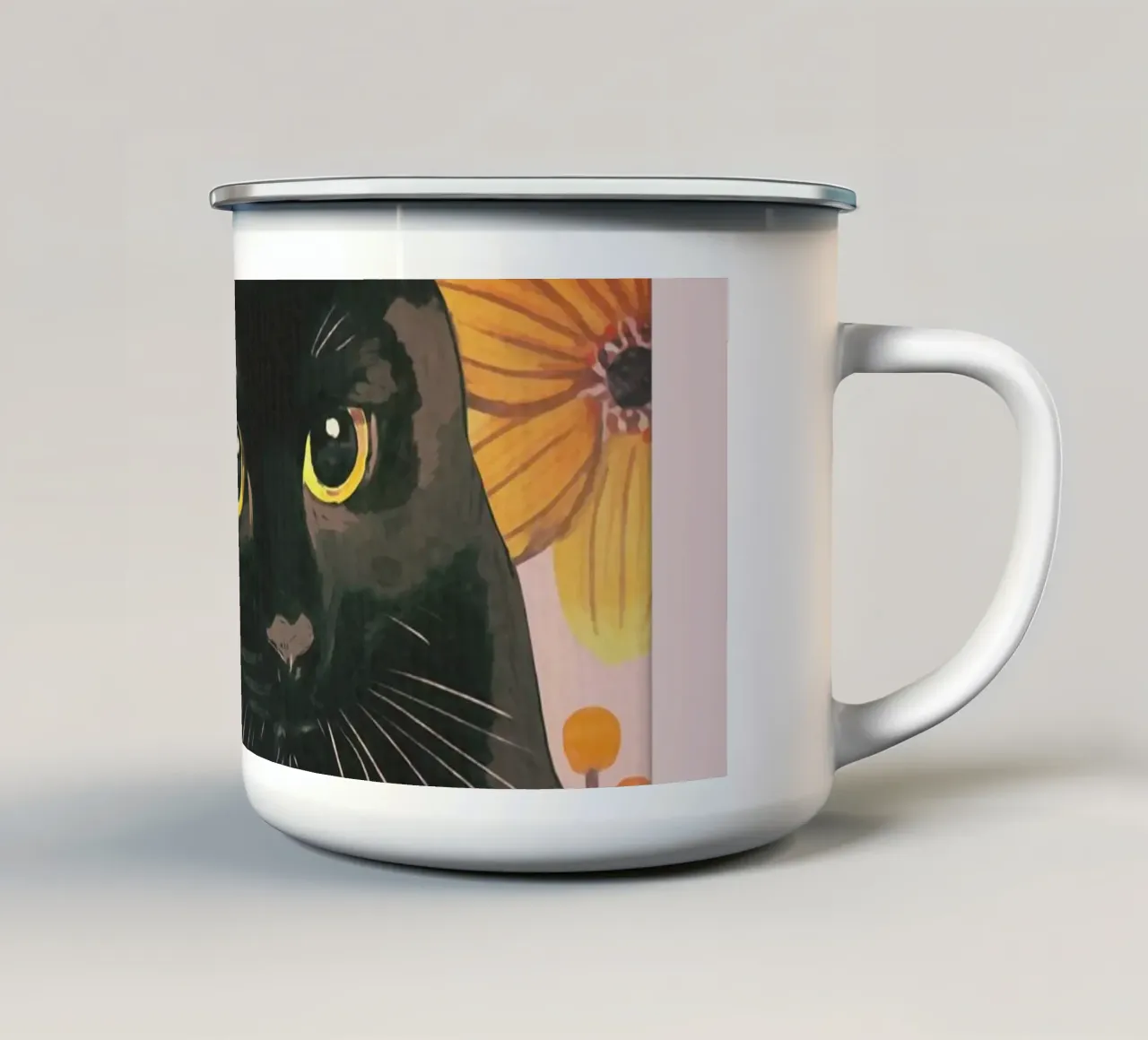 Gatto nero tazza in smalto da ThingDesign