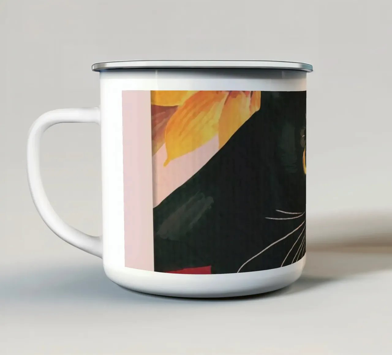 Gatto nero tazza in smalto da ThingDesign