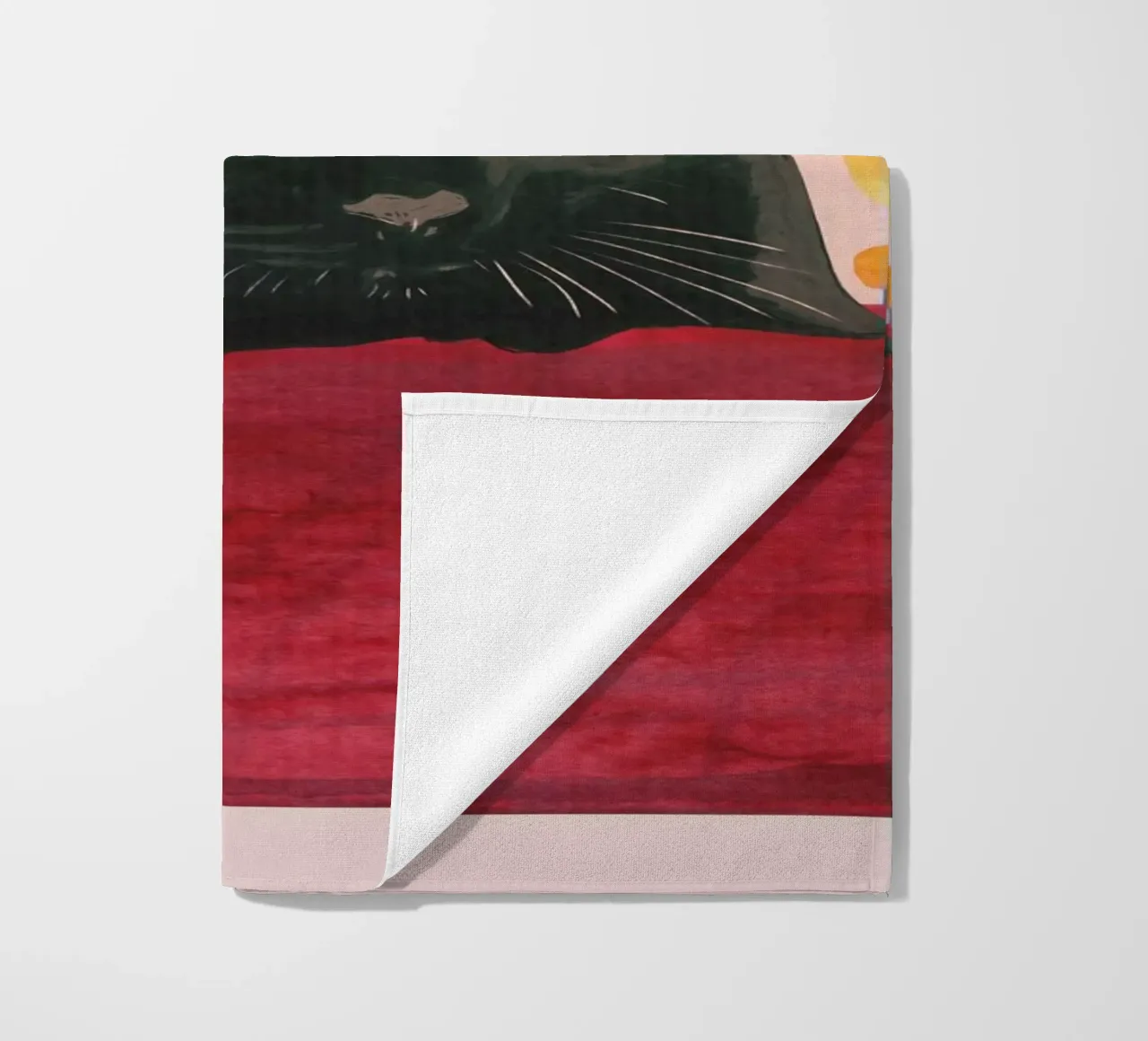 Gatto nero telo mare da ThingDesign