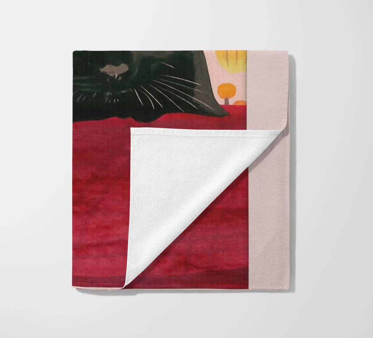 Gatto nero telo mare da ThingDesign