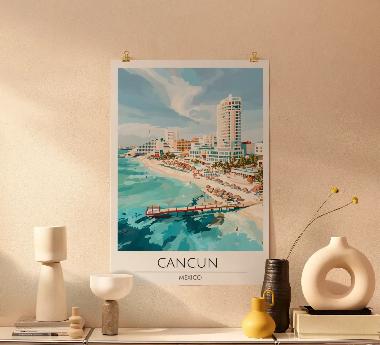 Poster di viaggio Pop Art di Cancun Messico poster da homdeco