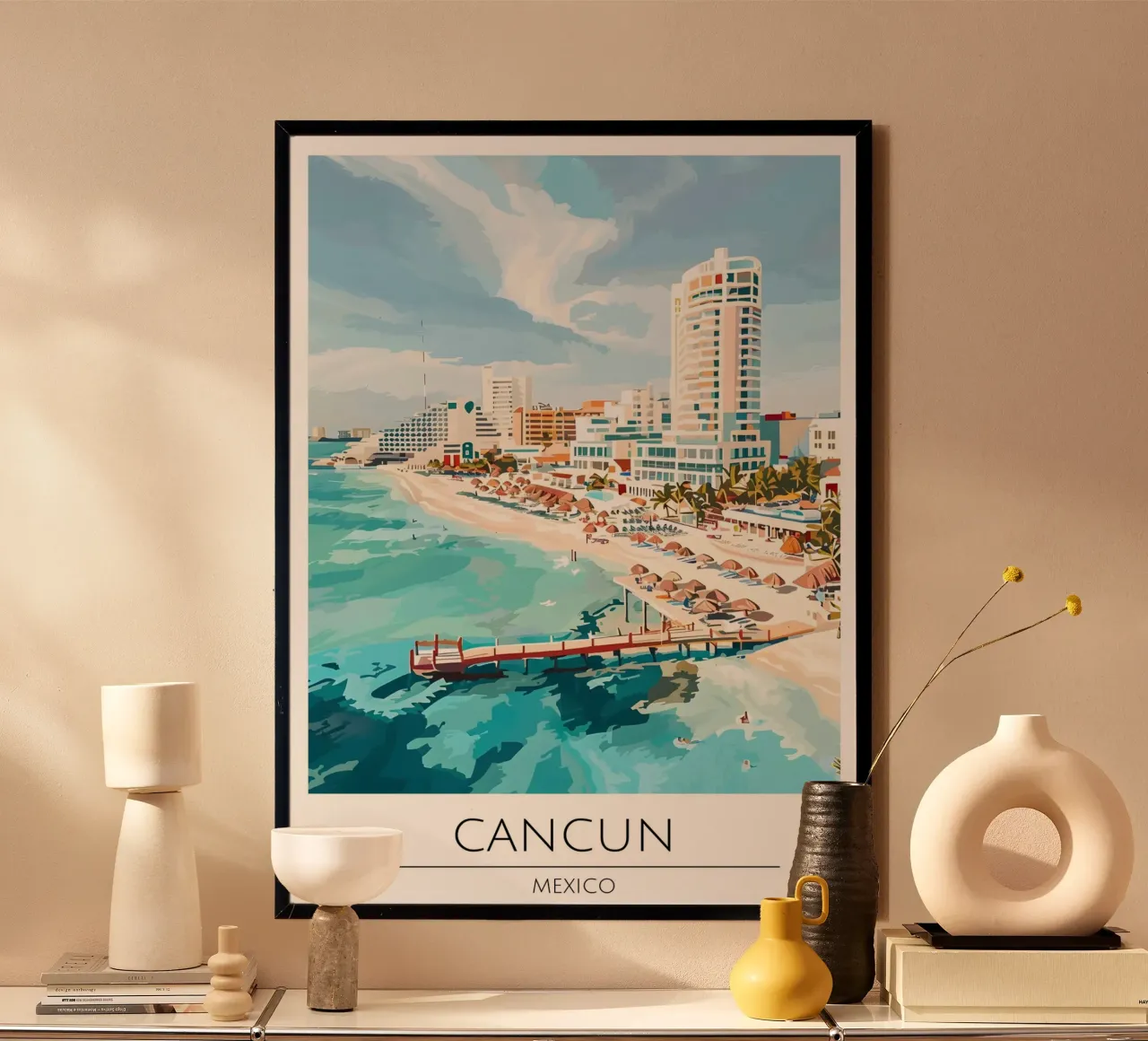 Poster di viaggio Pop Art di Cancun Messico poster da homdeco
