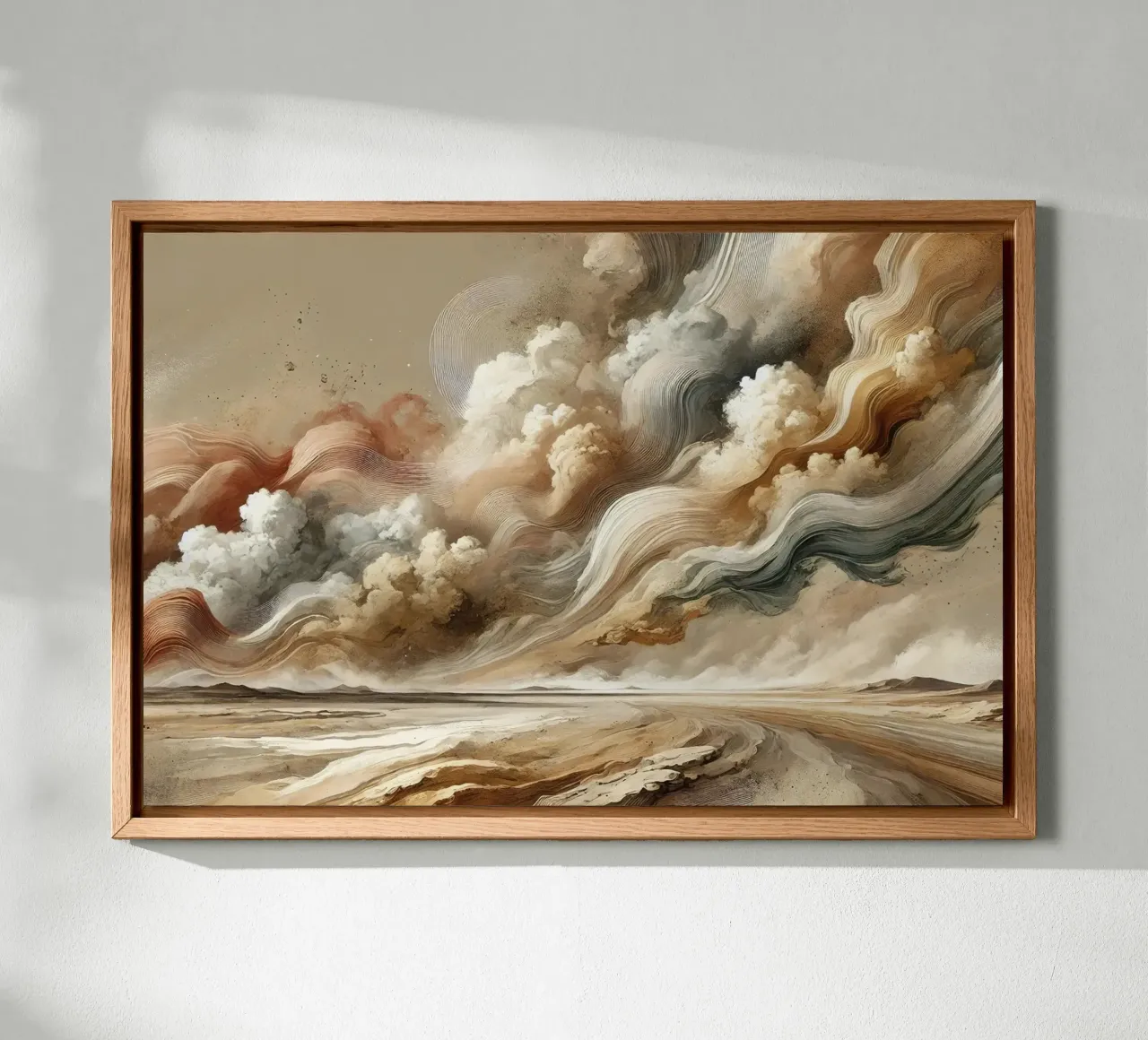 Elementen Aarde & Lucht Stof Horizon canvas met Baklijst van Chromatic Fusion Studio