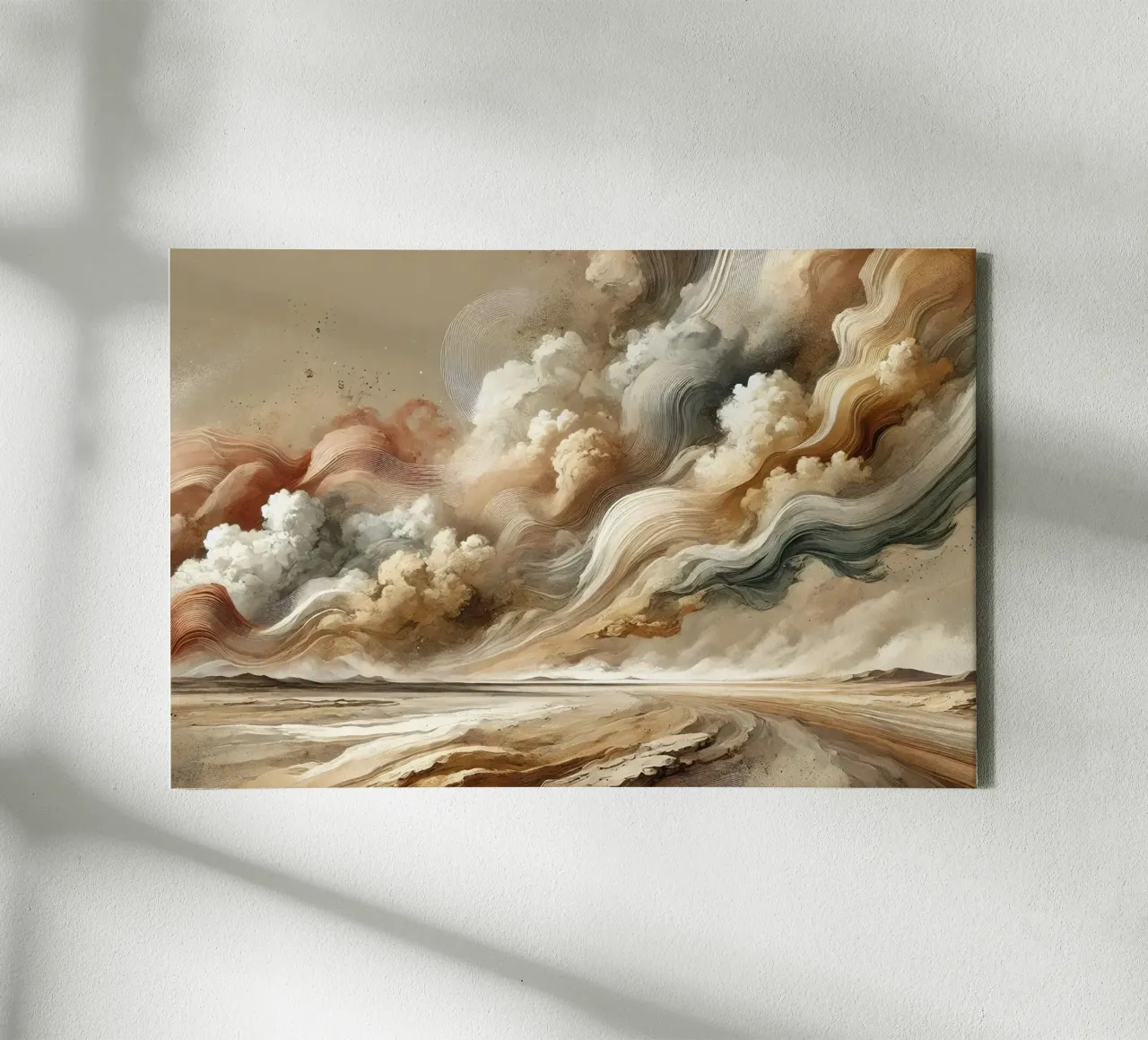 Elementen Aarde & Lucht Stof Horizon canvas met Baklijst van Chromatic Fusion Studio