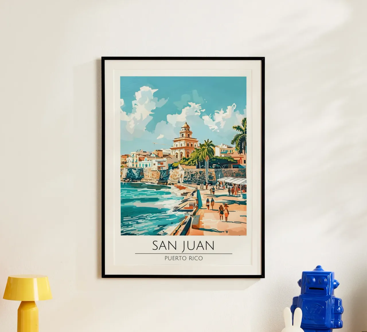 Poster da viaggio pop art della costa di San Juan PR poster da homdeco