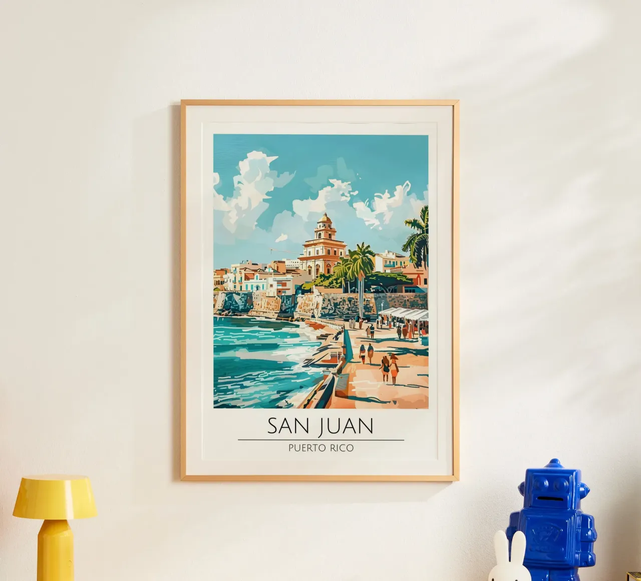 Poster da viaggio pop art della costa di San Juan PR poster da homdeco