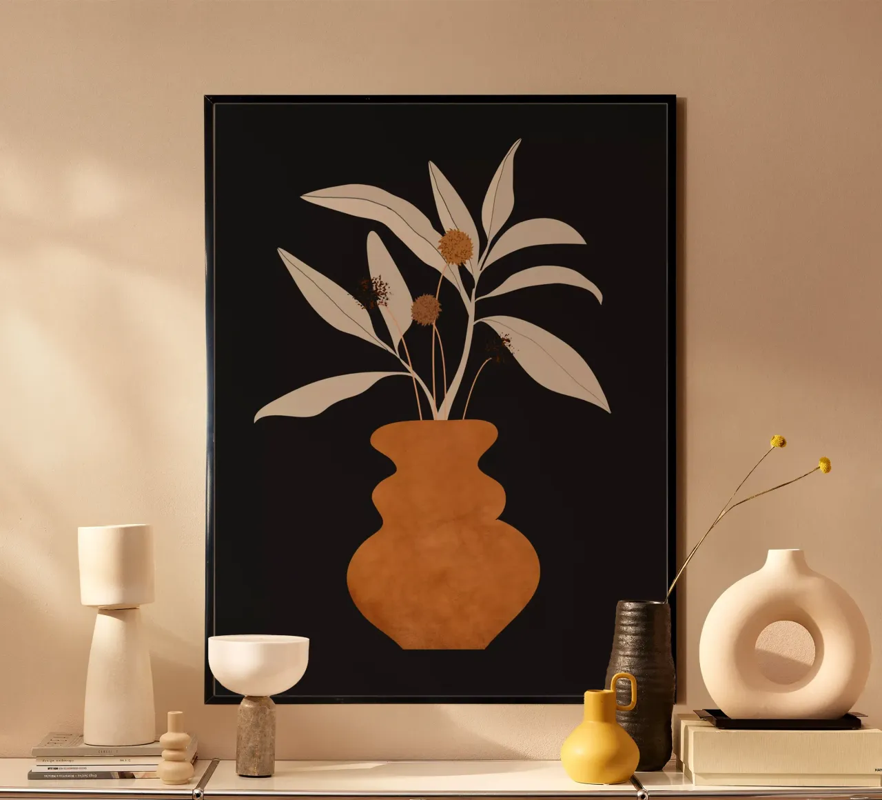 Minimale abstrakte Kunst Vase Pflanze 11 Poster von ThingDesign