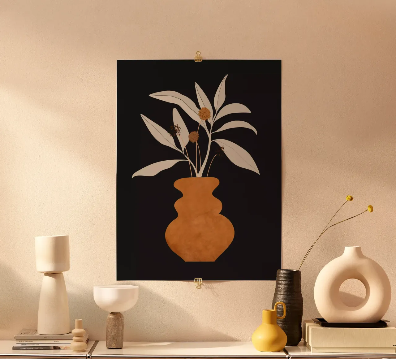 Minimale abstrakte Kunst Vase Pflanze 11 Poster von ThingDesign
