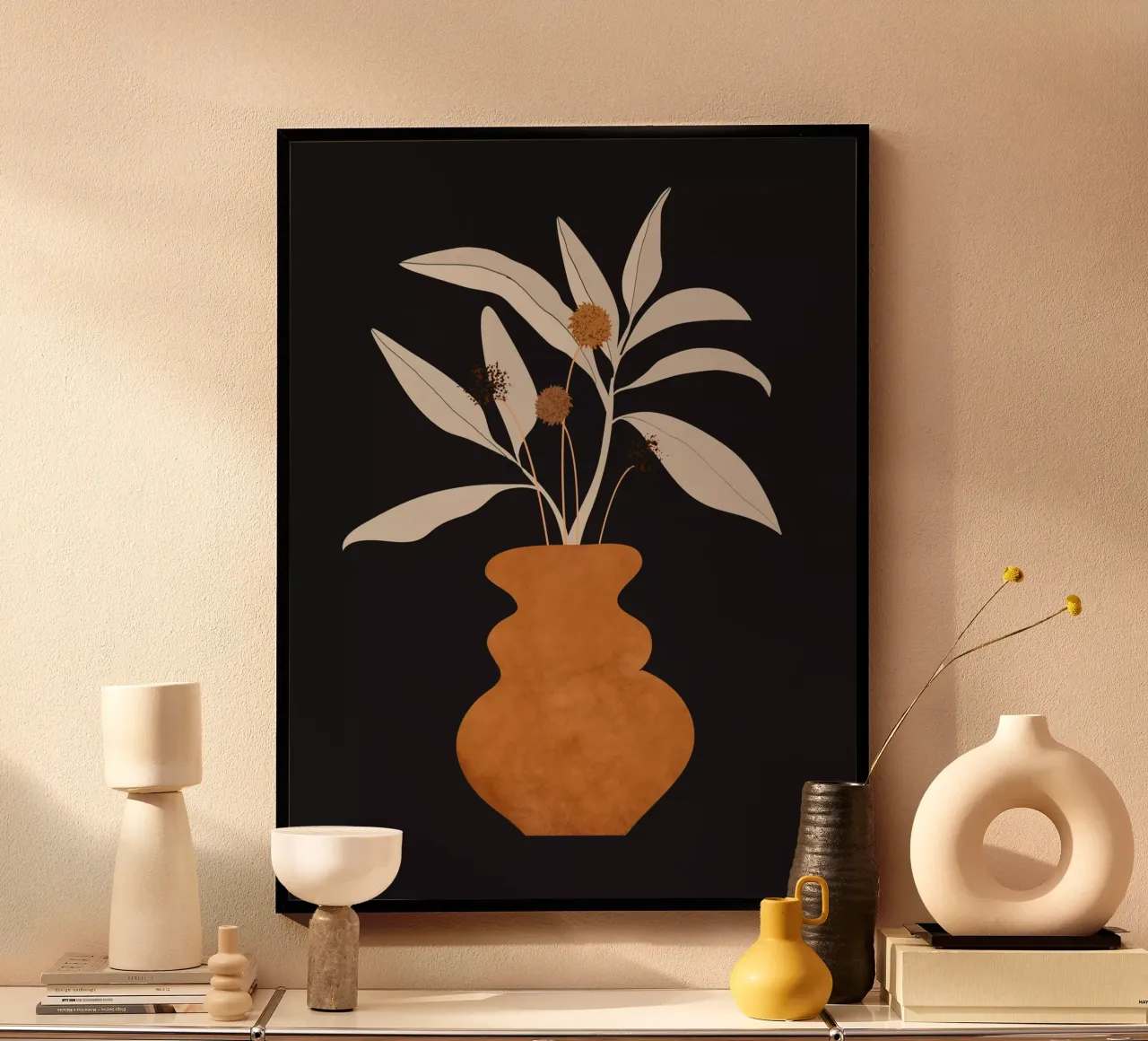 Minimale abstrakte Kunst Vase Pflanze 11 Poster von ThingDesign