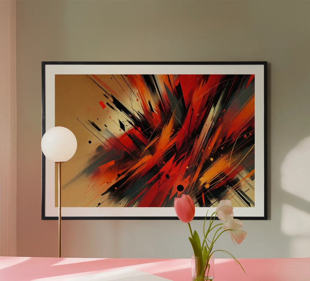 Flusso di combustione dei graffiti poster con telaio in alluminio da Chromatic Fusion Studio
