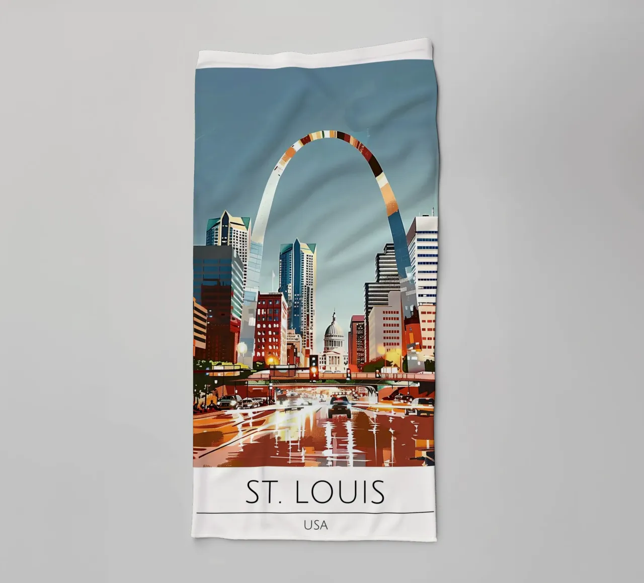 St. Louis Gateway Arch Pop Art Cityscape towel by homdeco