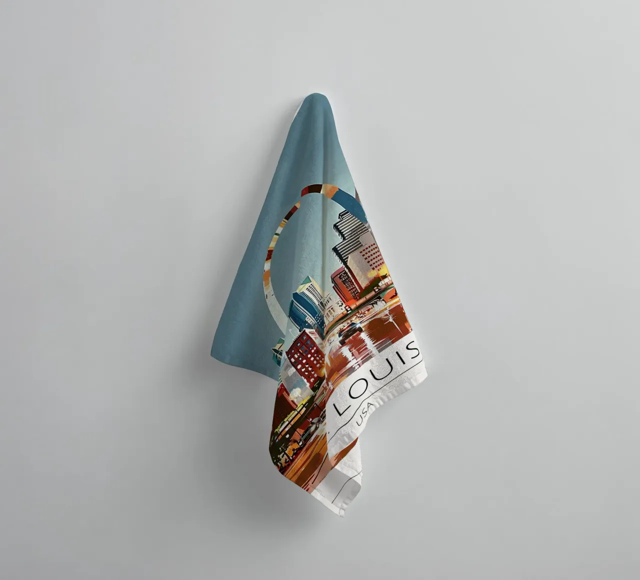 St. Louis Gateway Arch Pop Art Cityscape towel by homdeco