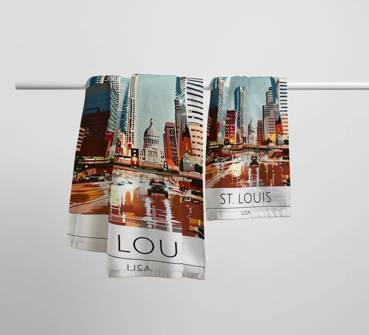 St. Louis Gateway Arch Pop Art Cityscape towel by homdeco