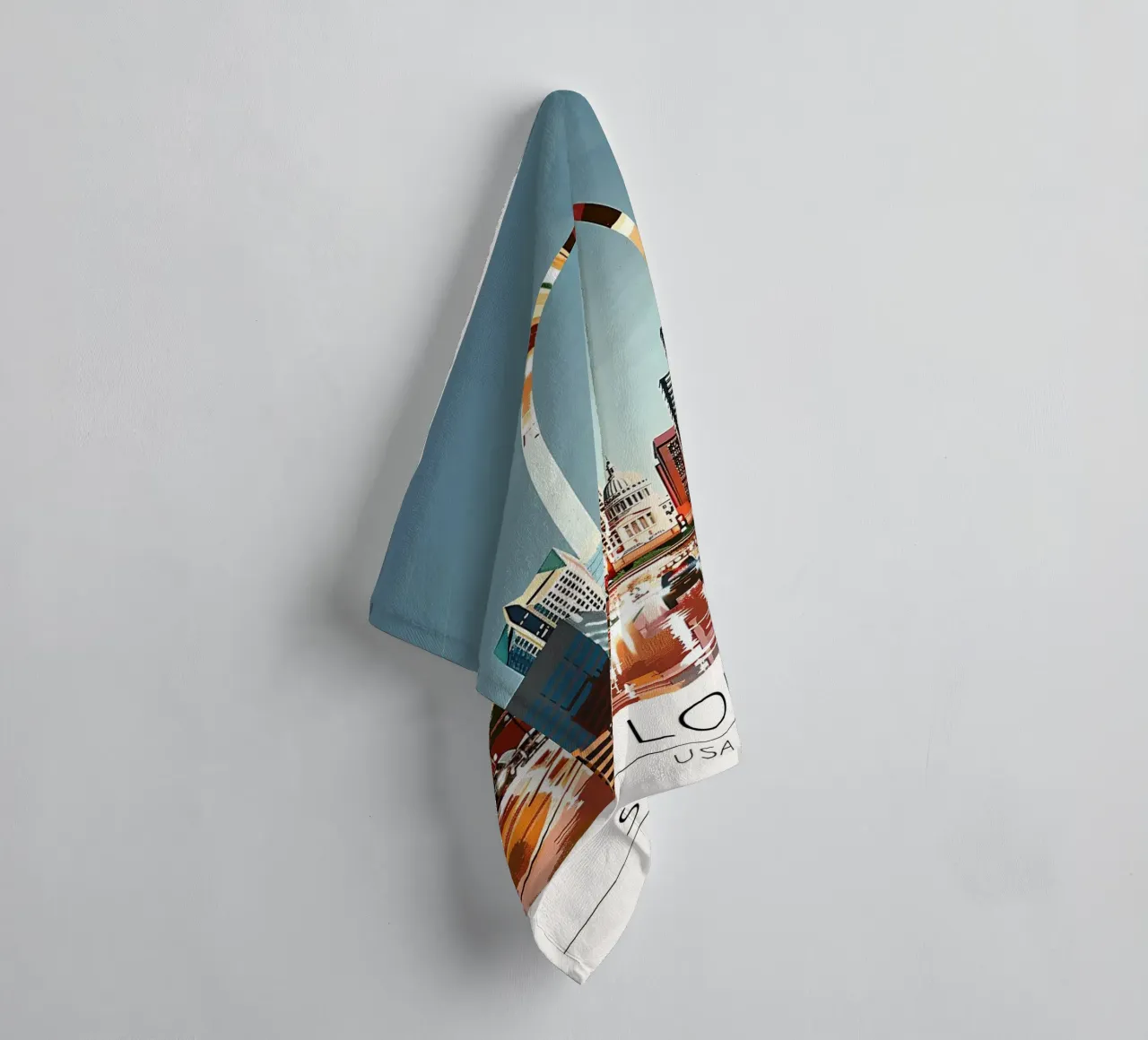 St. Louis Gateway Arch Pop Art Cityscape towel by homdeco