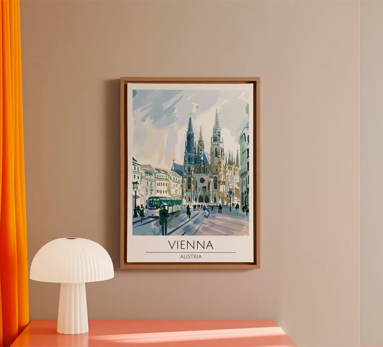 Wenen St. Stephen's Pop Art Reisposter canvas met Baklijst van homdeco