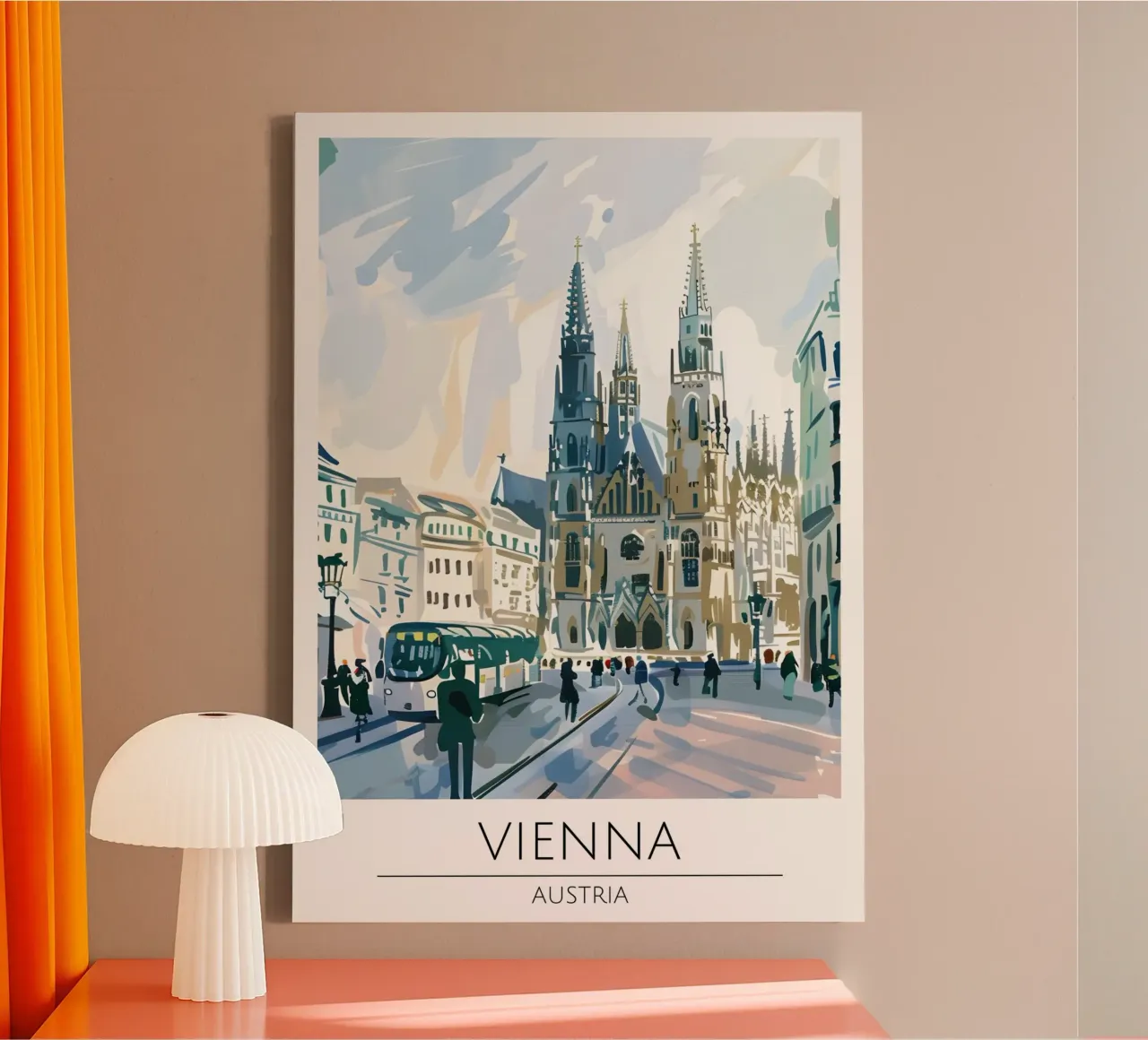 Wenen St. Stephen's Pop Art Reisposter canvas met Baklijst van homdeco