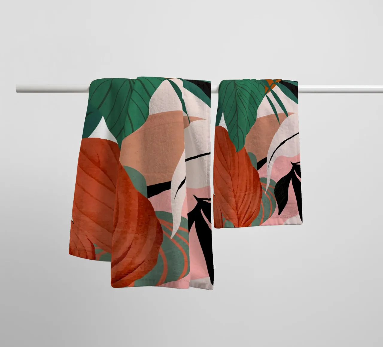Abstract Art Tropical Leaves 44 towel by ThingDesign