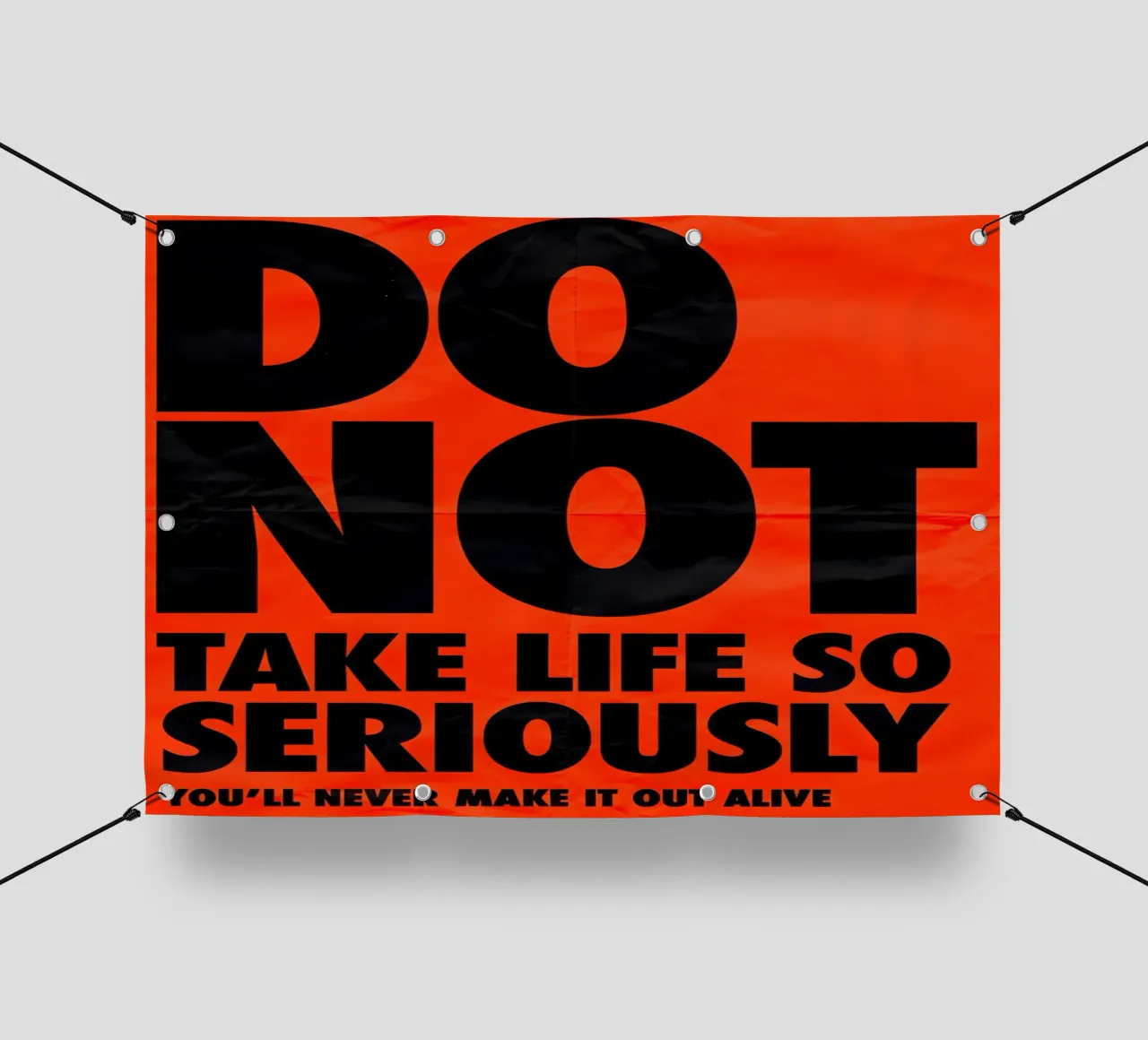 DO NOT TAKE LIFE SO SERIOUSLY telo in pvc da Type & Tape