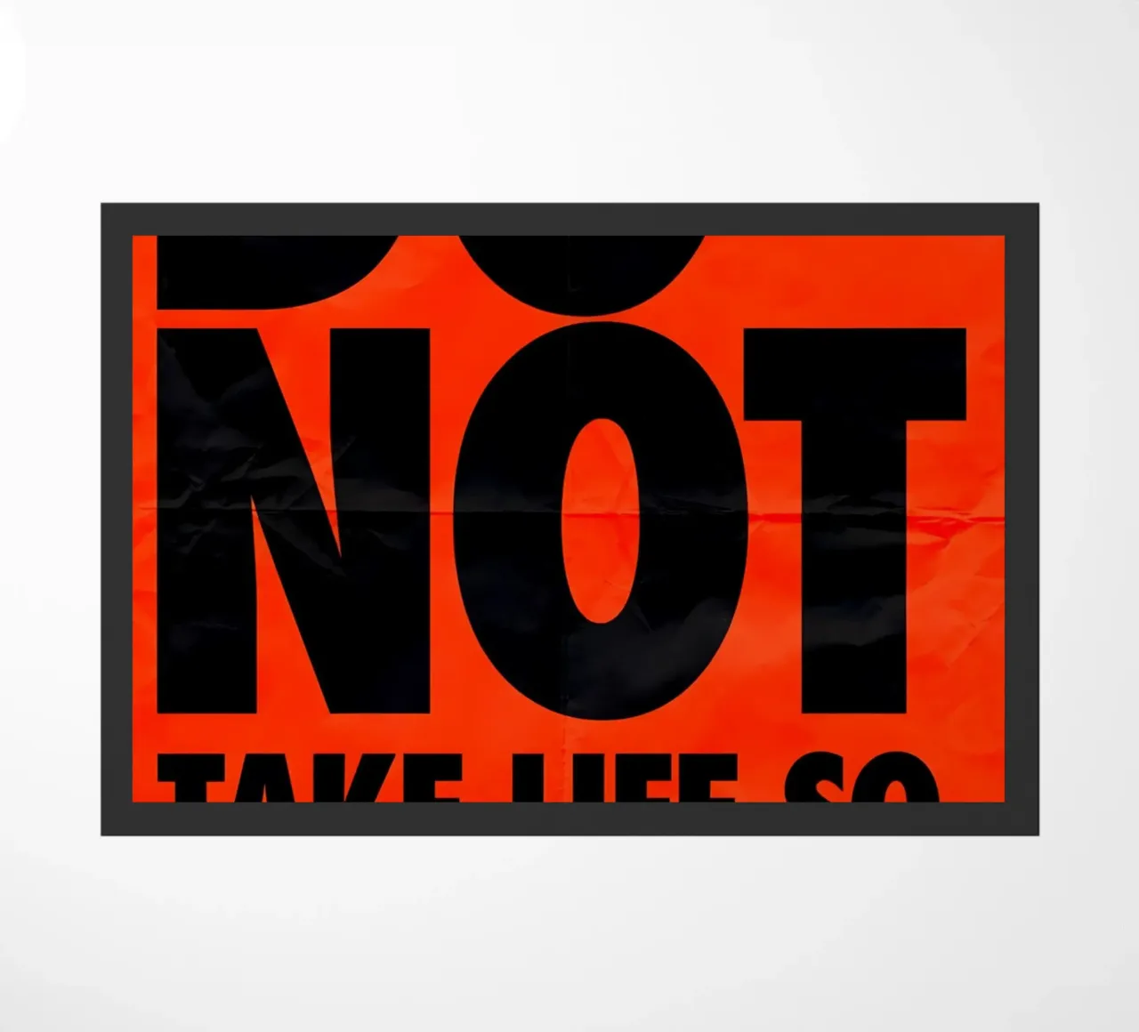 DO NOT TAKE LIFE SO SERIOUSLY zerbino da Type & Tape