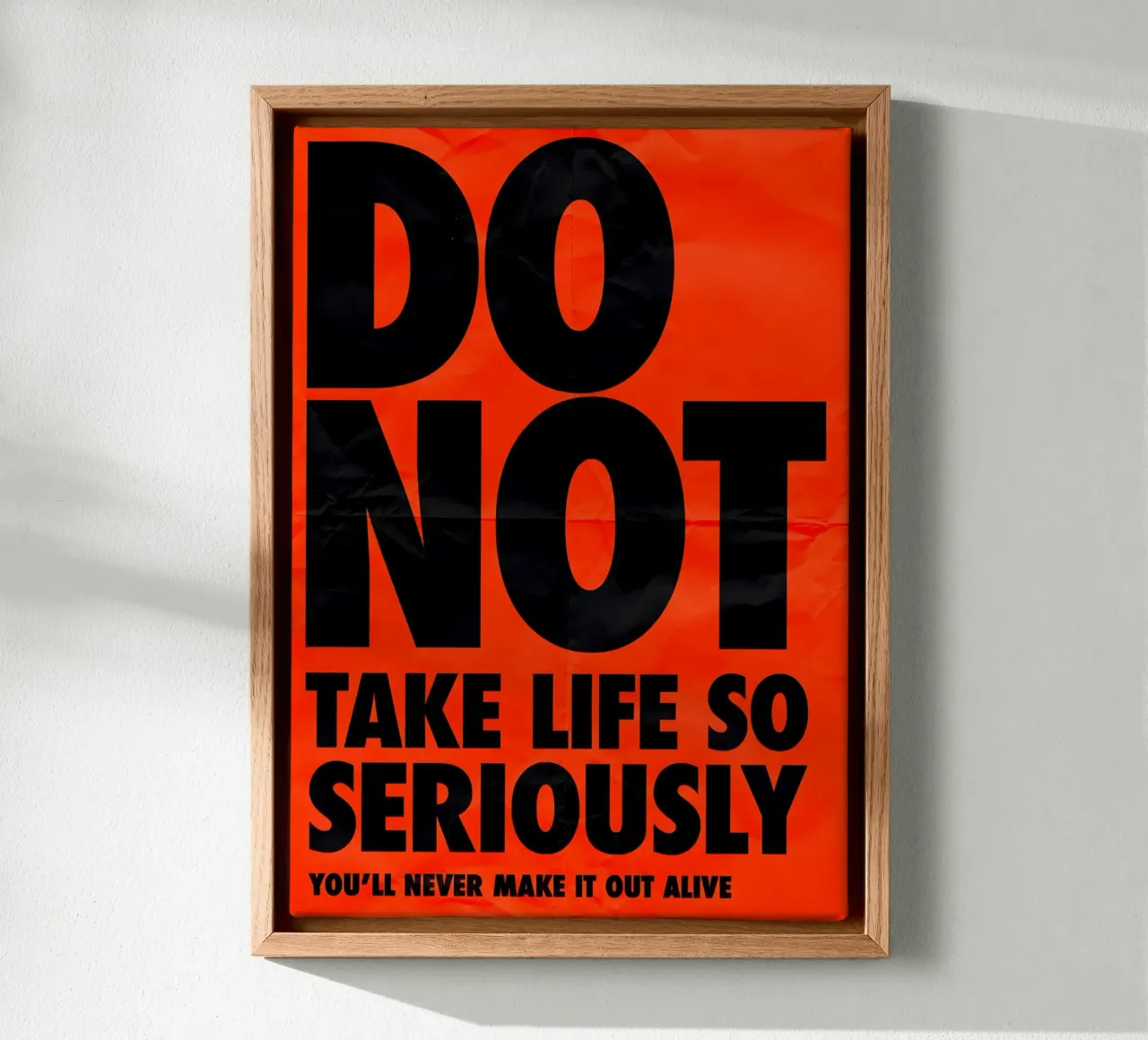 DO NOT TAKE LIFE SO SERIOUSLY tela con Cornice a cassetta da Type & Tape