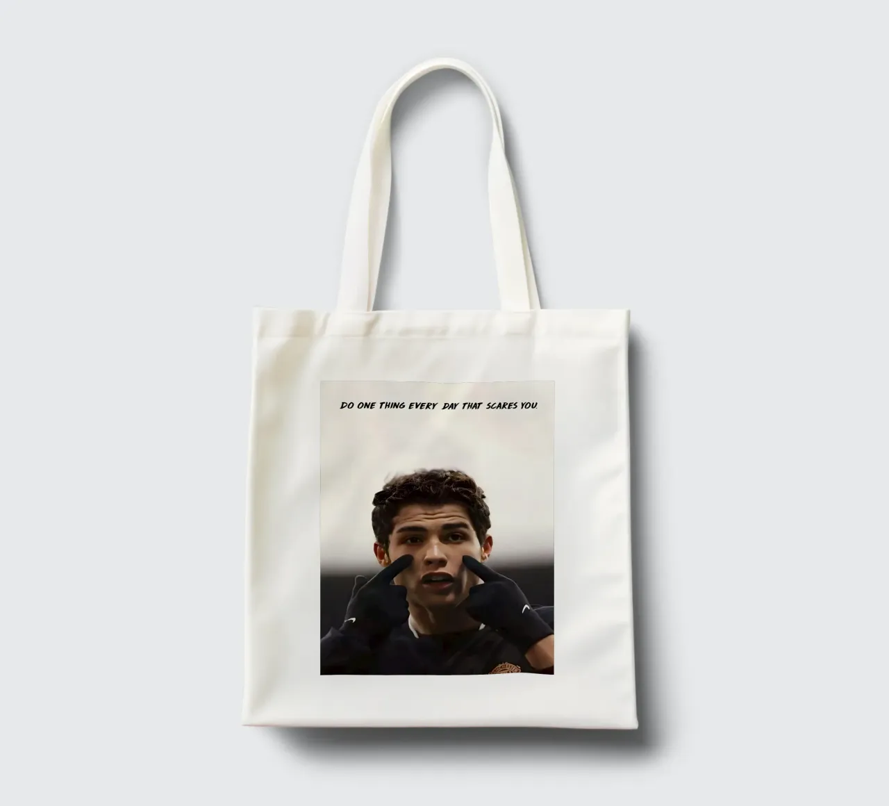 DO ONE THING EVERY DAY THAT SCARES YOU borsa in juta da Type & Tape
