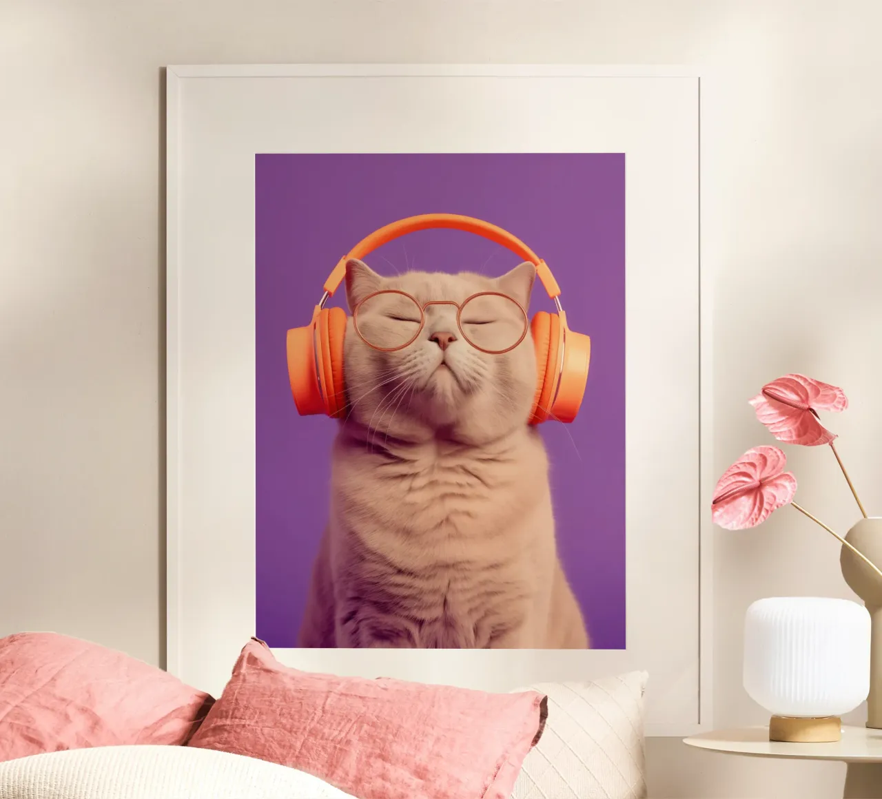Gatto con cuffie | vibrazioni chill Generation-Z poster da Autofocus