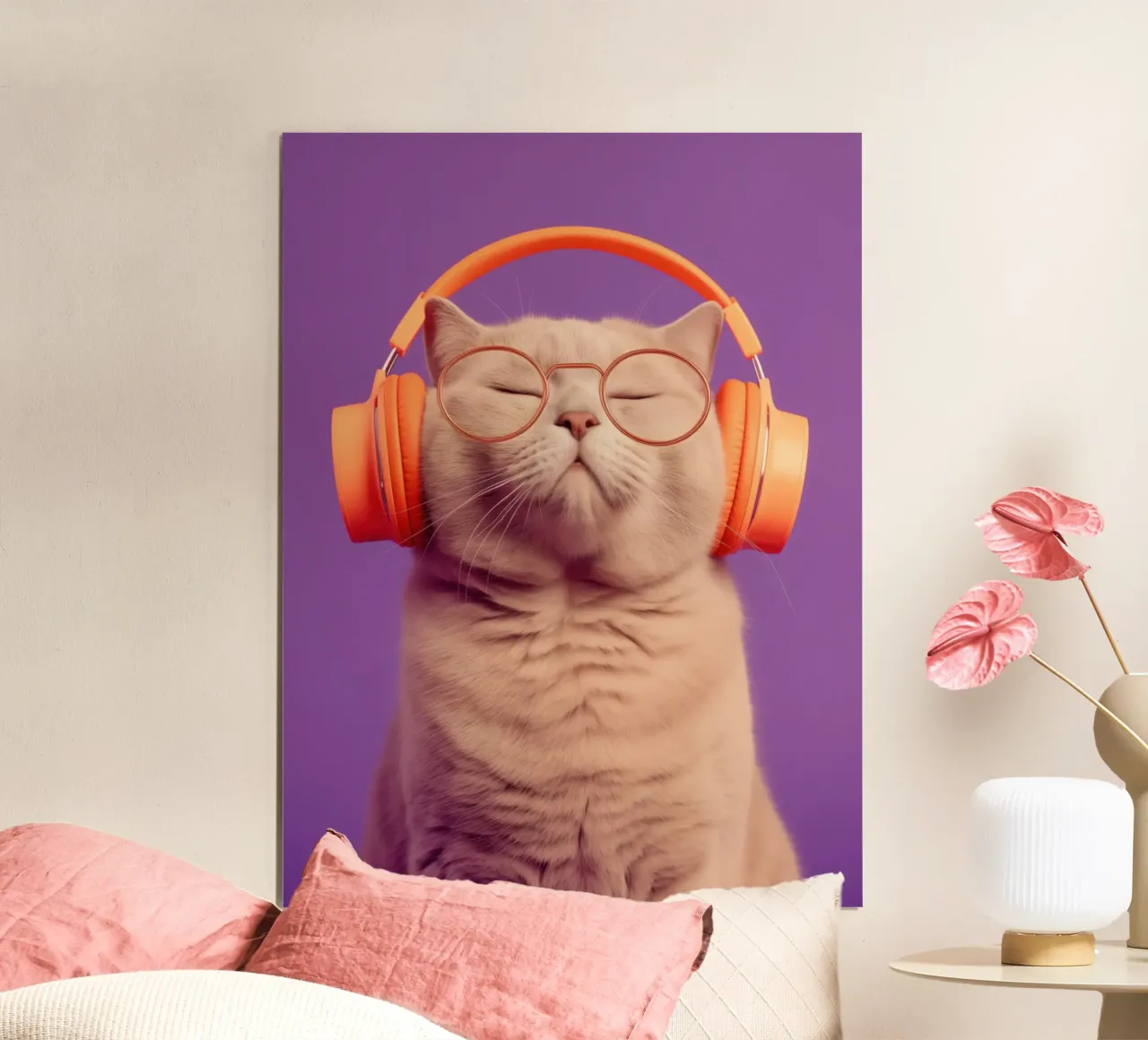 Gatto con cuffie | vibrazioni chill Generation-Z poster da Autofocus