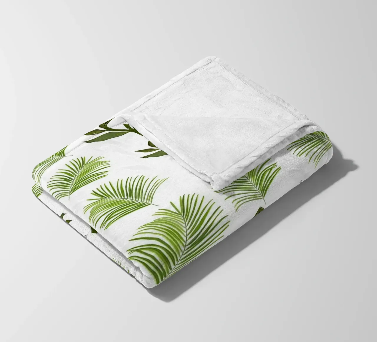 Albero uccelli e foglie di palma modello tropicale minimal coperta in pile da gulsengunel