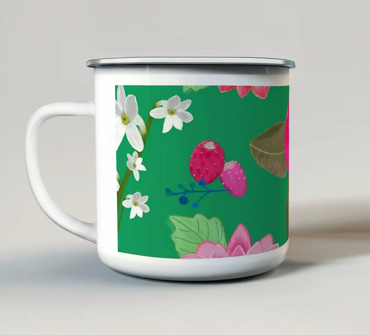 Disegnato a mano bello colorato tazza in smalto da gulsengunel