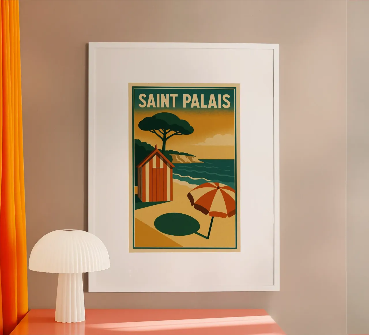 Saint Palais, l'eleganza delle spiagge atlantiche poster con telaio in plastica da JETLAG | affiches voyage