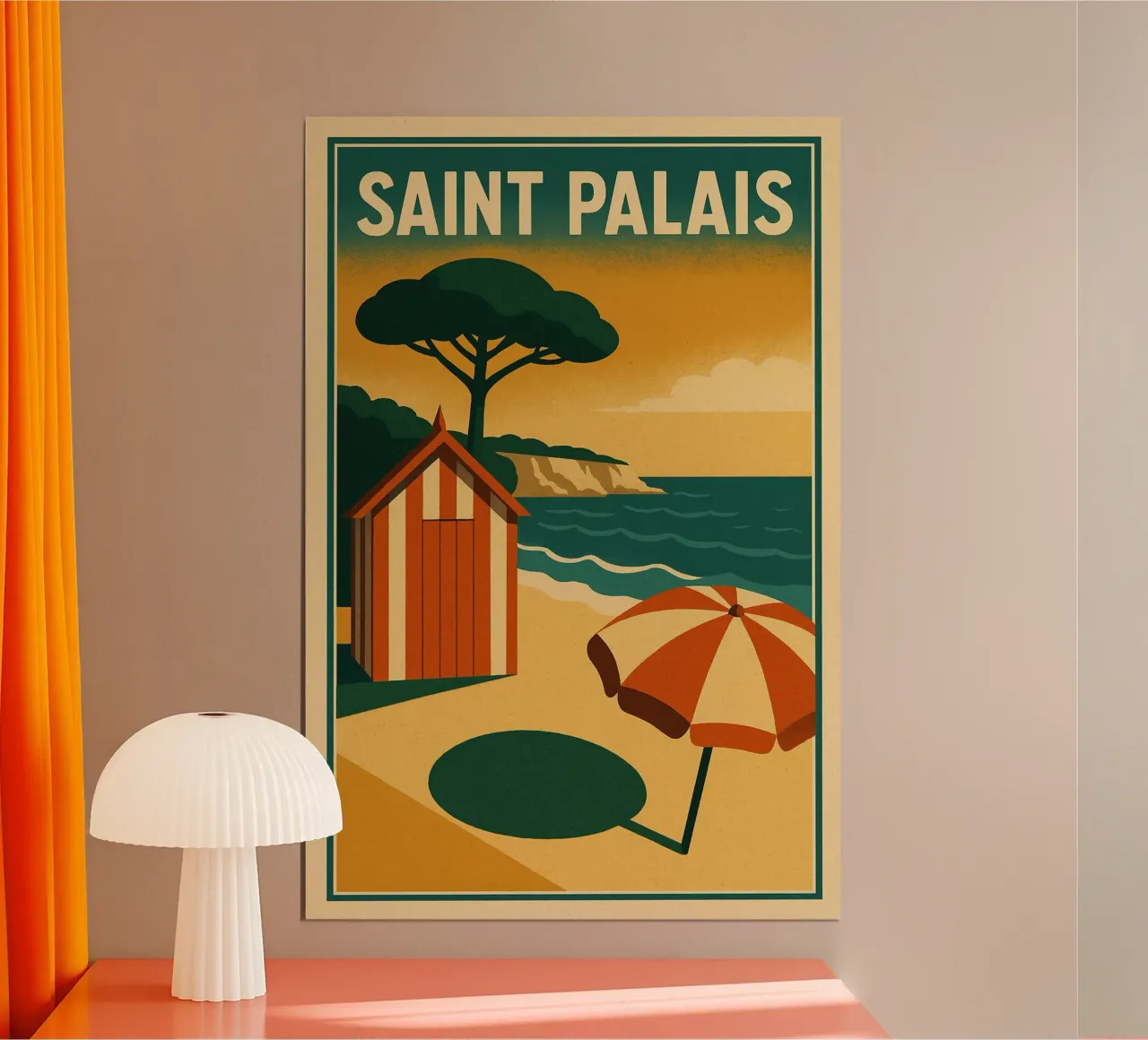 Saint Palais, l'eleganza delle spiagge atlantiche poster con telaio in plastica da JETLAG | affiches voyage