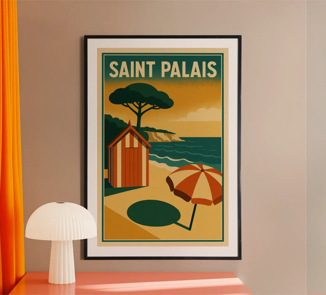 Saint Palais, l'eleganza delle spiagge atlantiche poster con telaio in plastica da JETLAG | affiches voyage