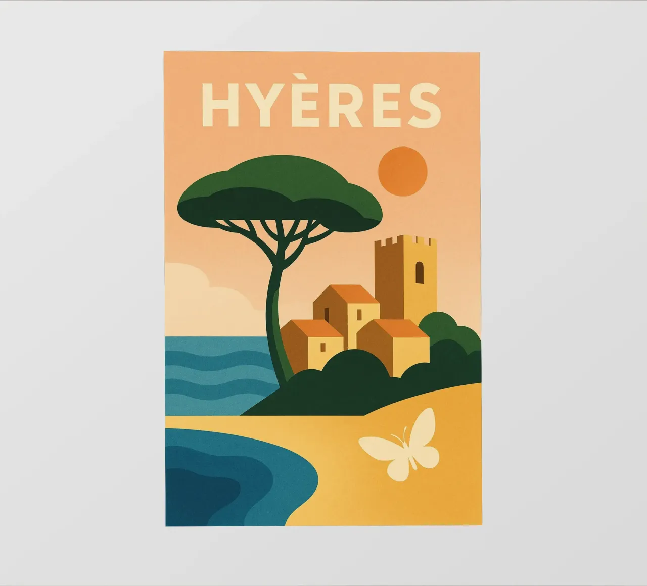 Hyères, la dolcezza della vita tra mare e colline pellicola backlit da JETLAG | affiches voyage