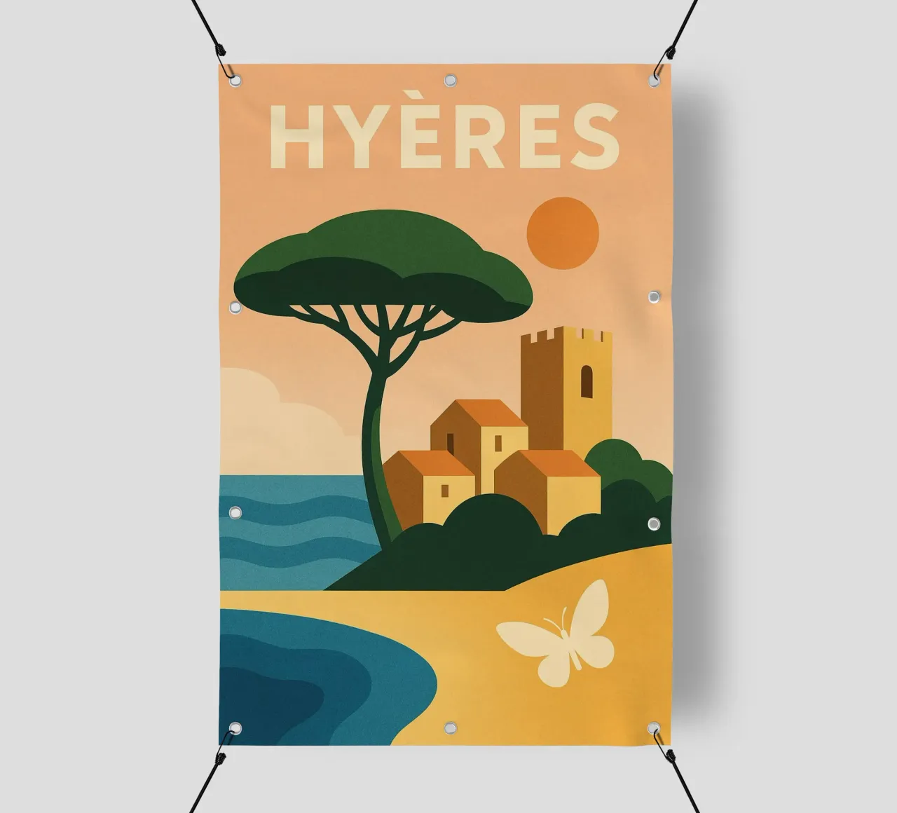 Hyères, la dolcezza della vita tra mare e colline telo in pvc da JETLAG | affiches voyage