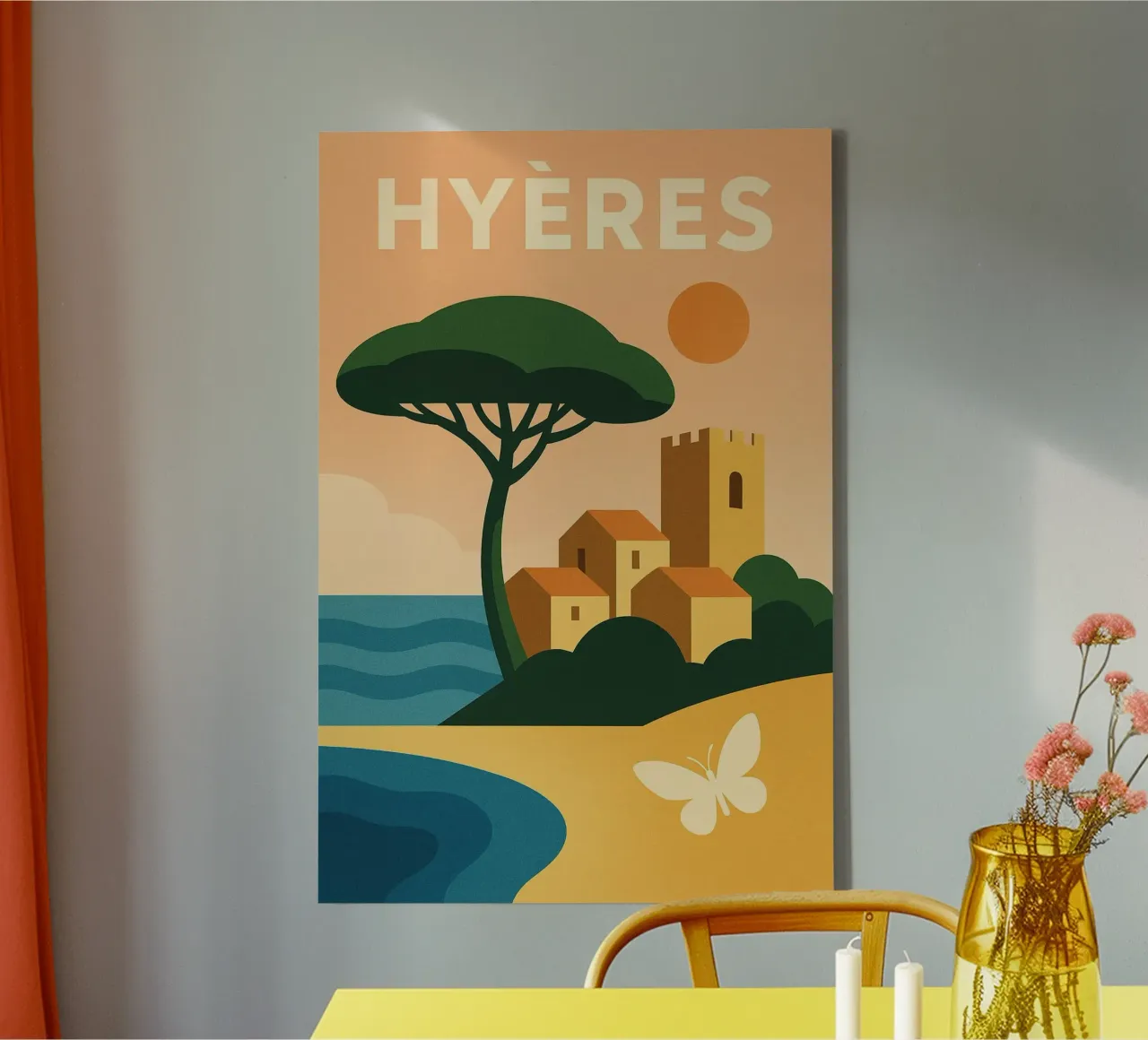 Hyères, the gentle way of life between sea and hills canvas by JETLAG | affiches voyage