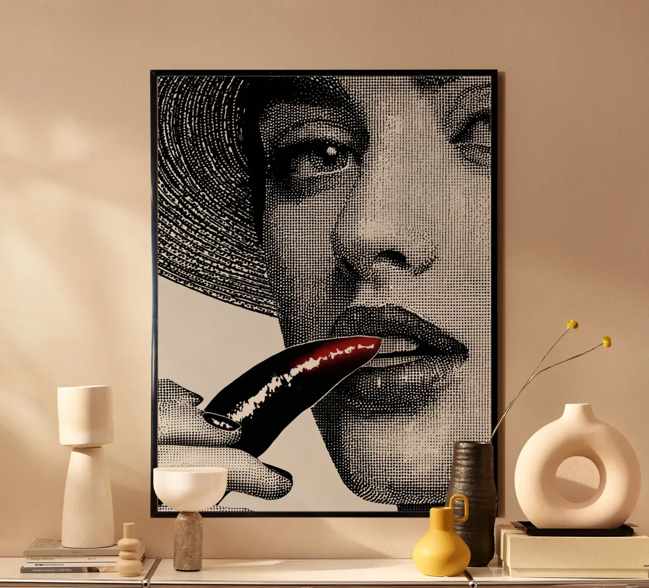 Donna con peperoncino piccante | Grafica raster poster da Autofocus