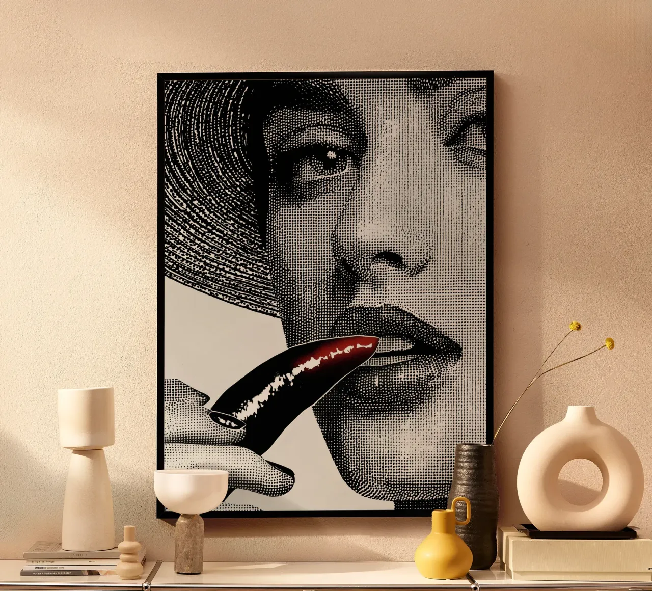 Donna con peperoncino piccante | Grafica raster poster da Autofocus