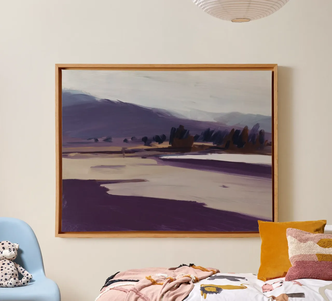 Violette schemering canvas met Baklijst van Seed & Signal